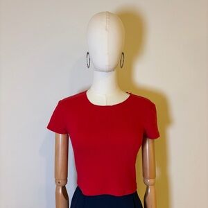 PacSun PS Basics Red Ribbed Baby Tee Crop Top - Size M